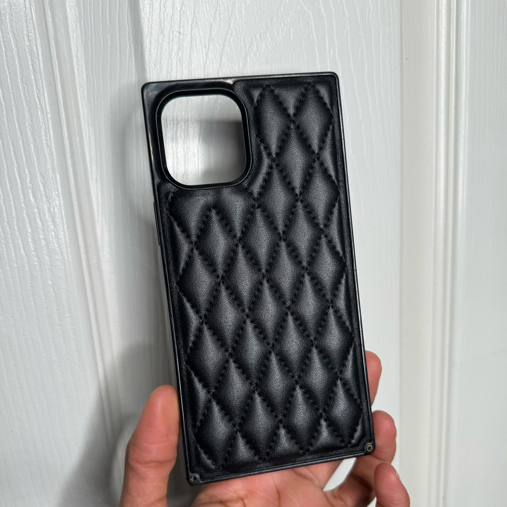 Black Leather IPhone 12 Pro Max Phone case